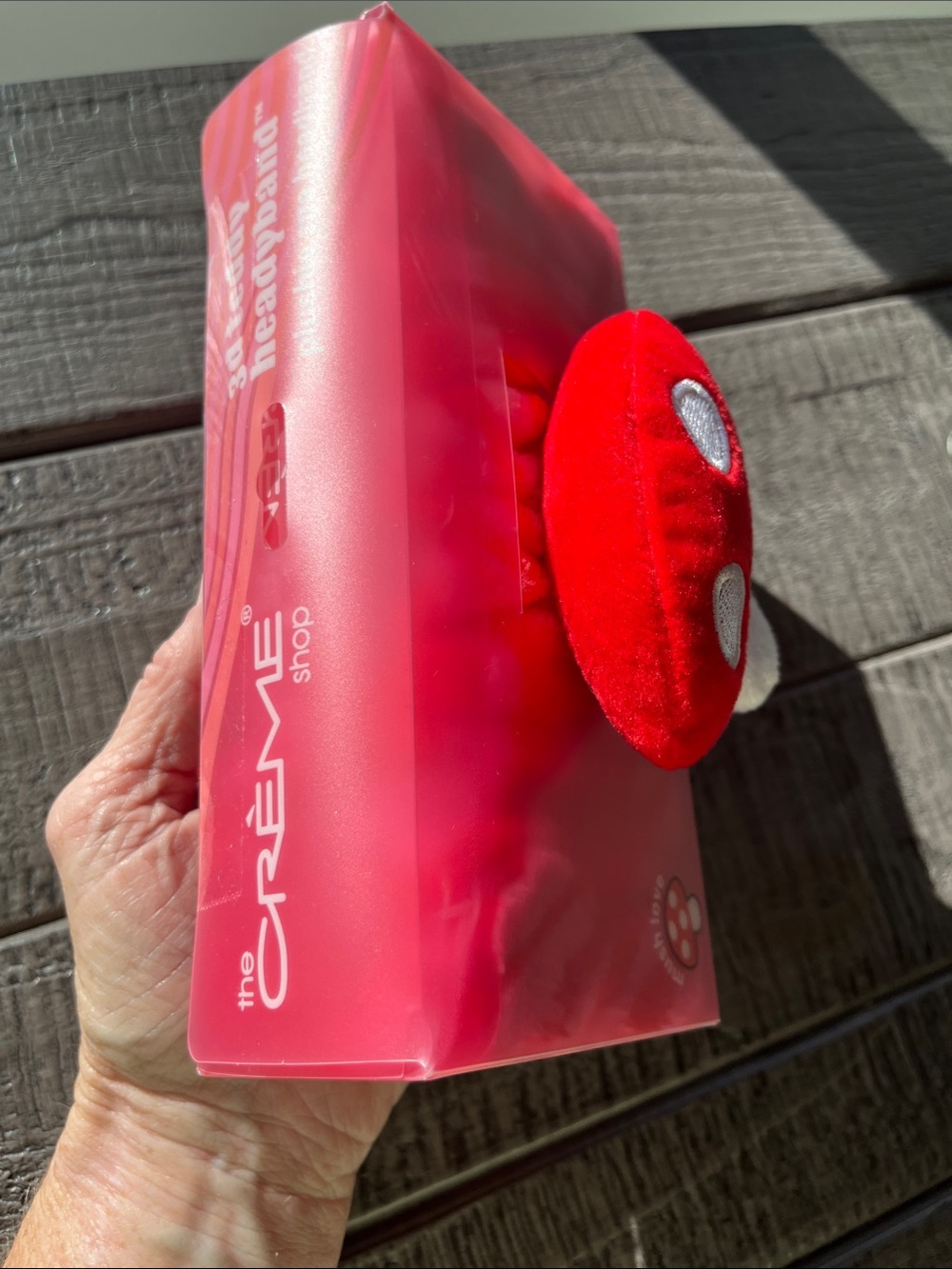 The Crème Shop Red plushie spa headband